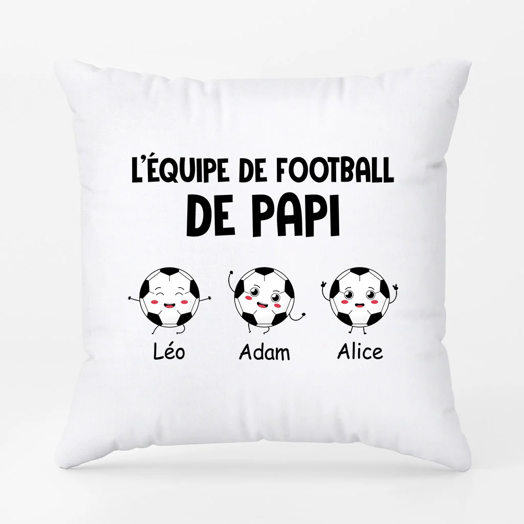 Coussin Foot Personnalisé | L’Équipe de Football de Papa Papy