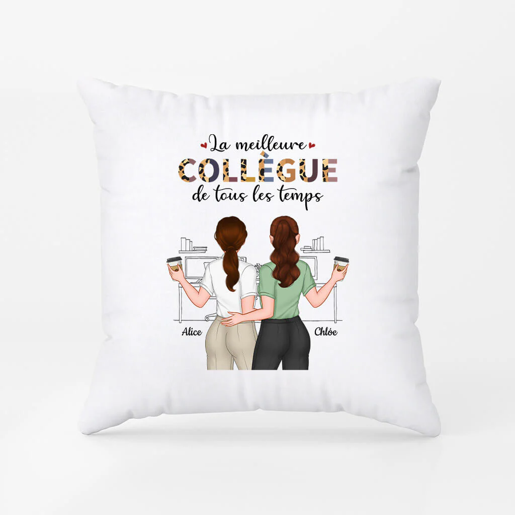 Coussin Les Meilleurs Collègues De Tous Les Temps Personnalisé