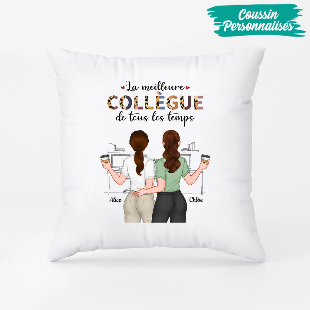 Coussin Les Meilleurs Collègues De Tous Les Temps Personnalisé - Image 2