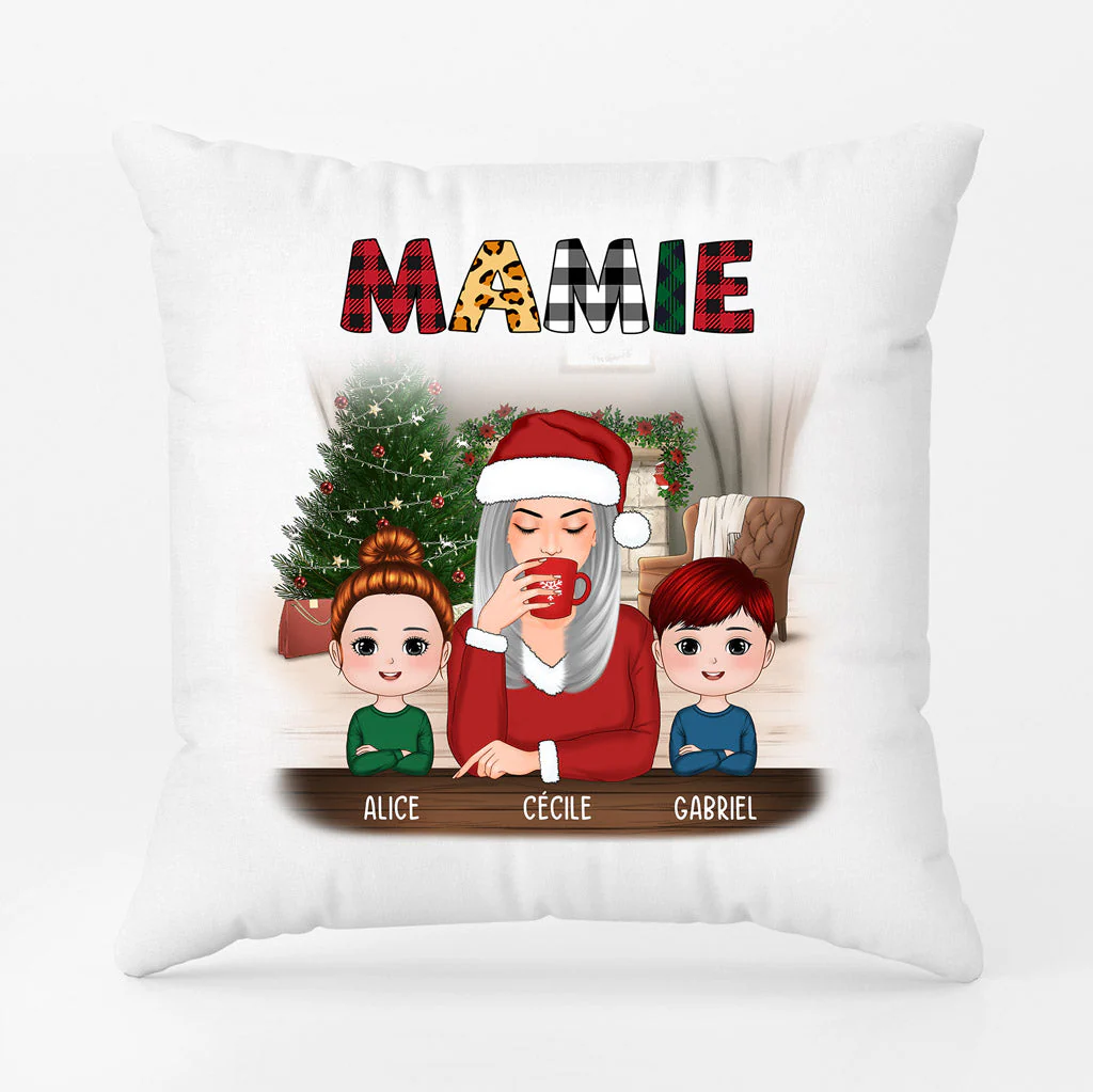 Coussins personnalisés Noël – Maman Mamie Fête de Noël