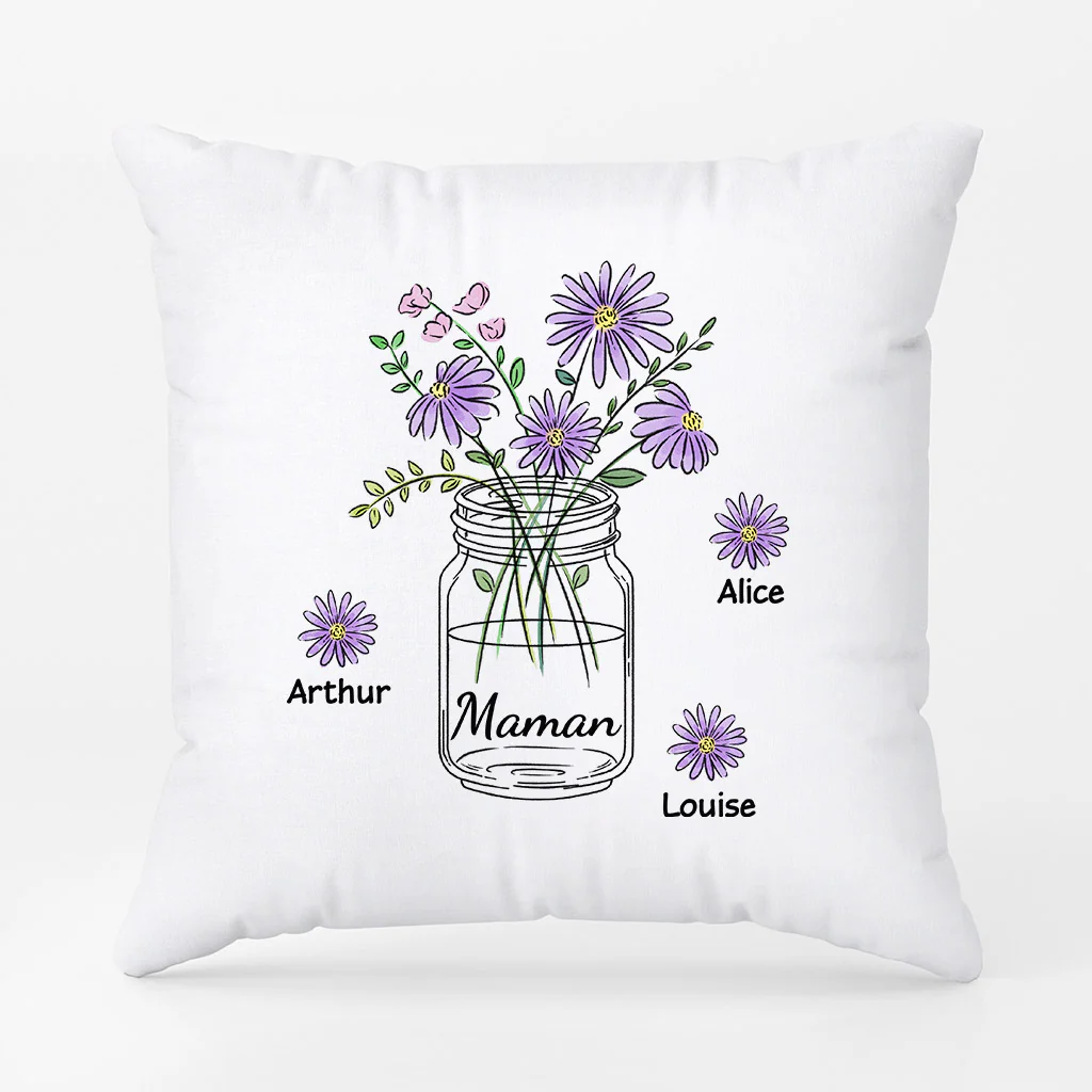 Coussin Personnalisé Mamie - Mamie/Maman Fleurs - Image 2