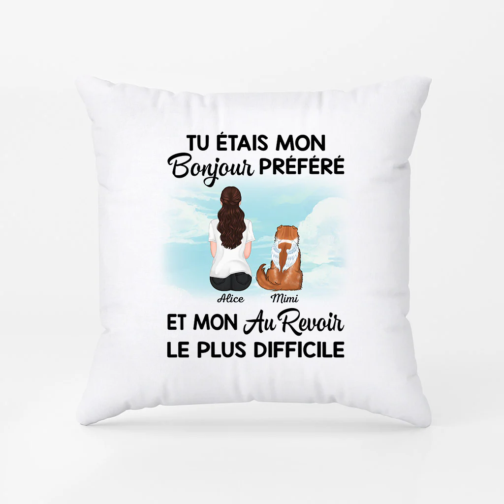 Coussin Personnalisé Maman Chat Chien Commémoratif - Mon Au Revoir Le Plus Difficile