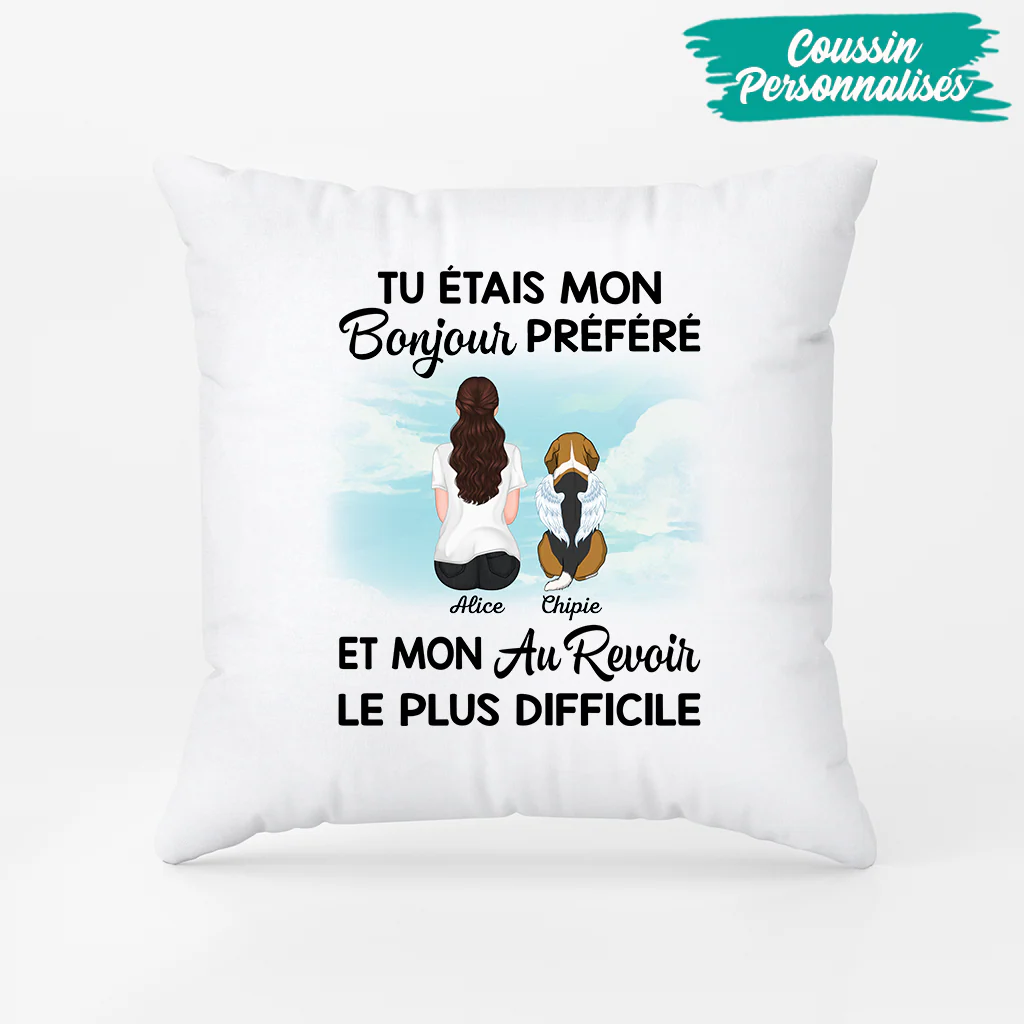 Coussin Personnalisé - Mon Bonjour Préféré Maman Chien - Image 2