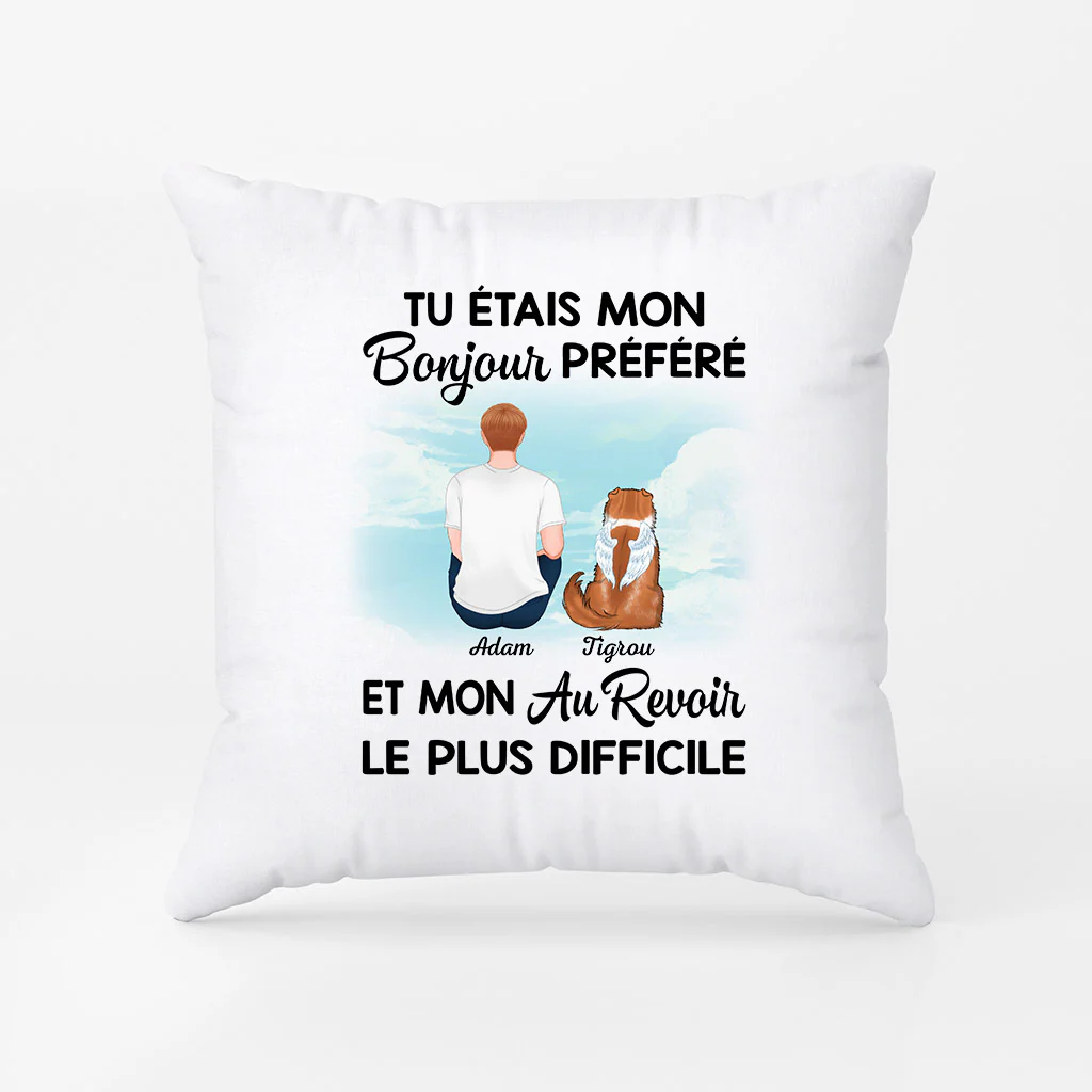 Coussin Personnalisé Papa Chat Chien Commémoratif - Mon Au Revoir Le Plus Difficile