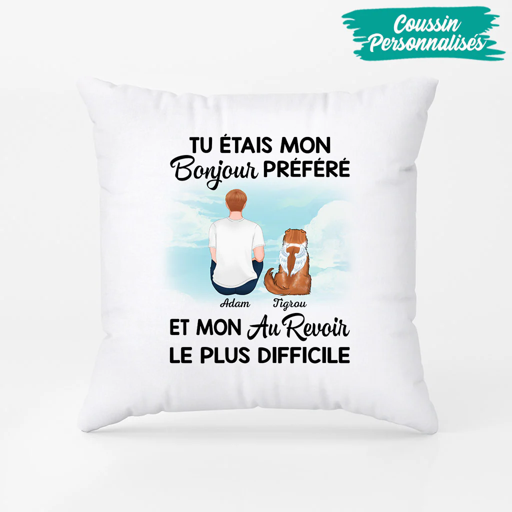 Coussin Personnalisé Papa Chat Chien Commémoratif - Mon Au Revoir Le Plus Difficile - Image 2