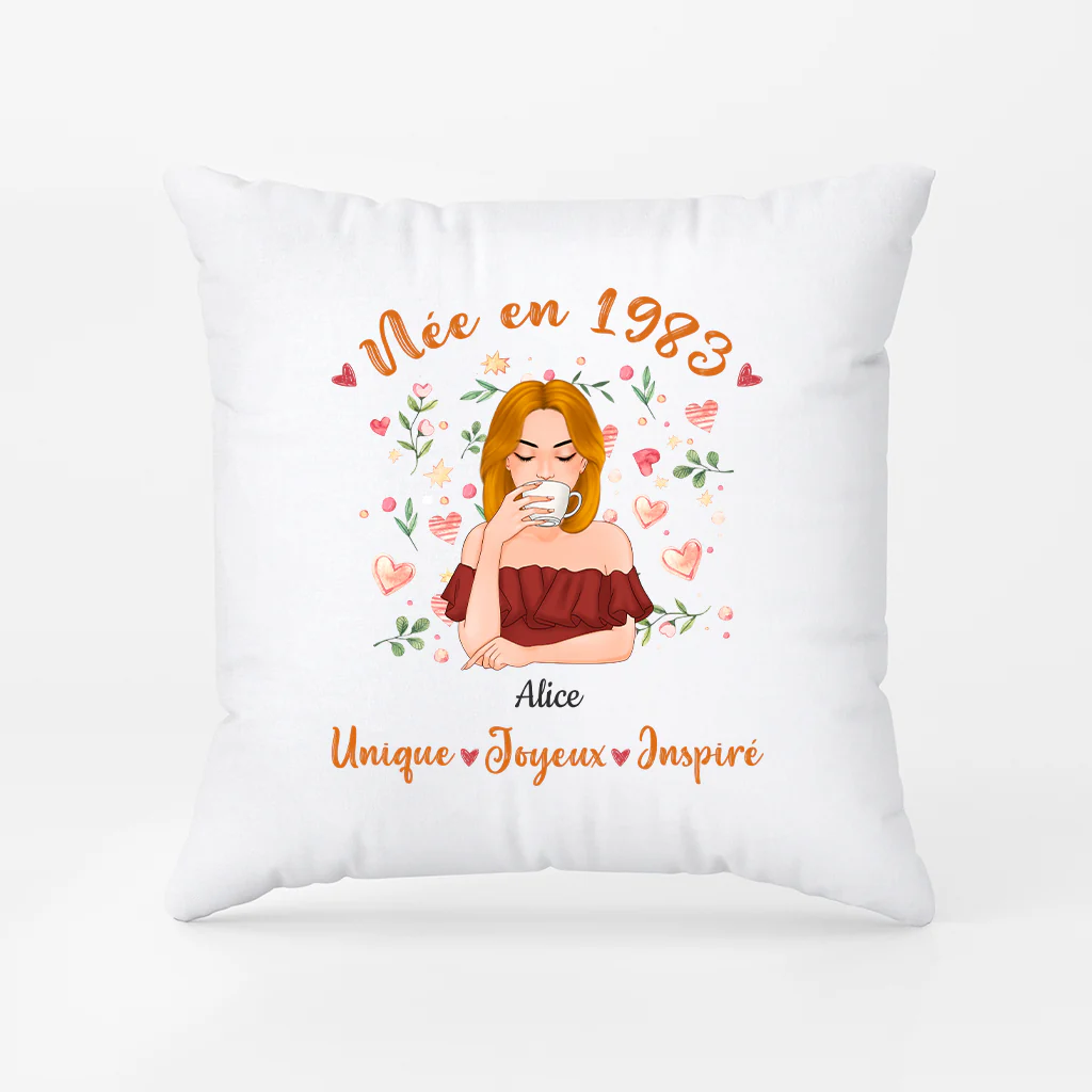 Coussin Né En 2002 Personnalisé - Image 2