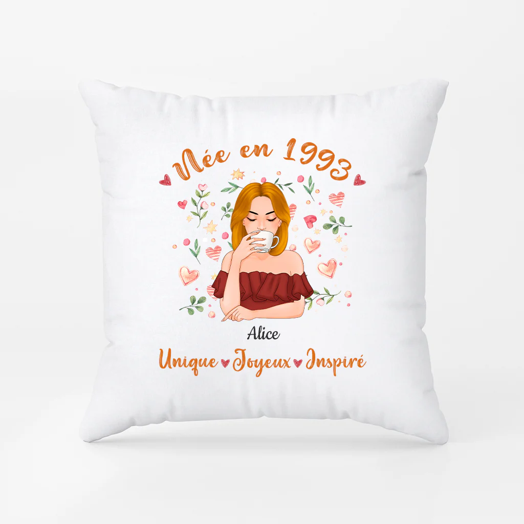 Coussin Né En 2002 Personnalisé - Image 3