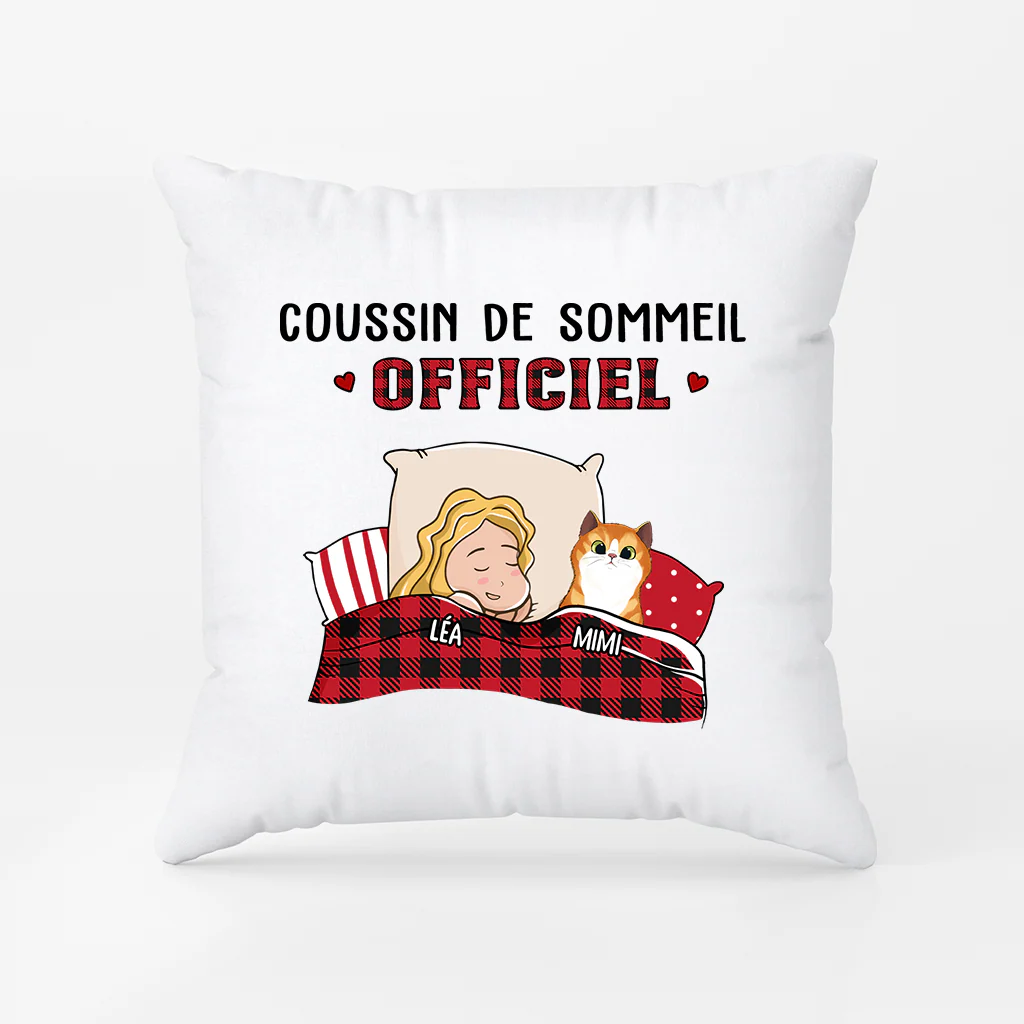 Coussin Personnalisé Avec Chat - Pyjama Officiel - Version Homme - Image 2