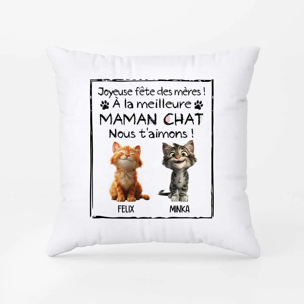 Cadeau Fête des Pères Personnalisé - Coussin Papa Chat - Image 2