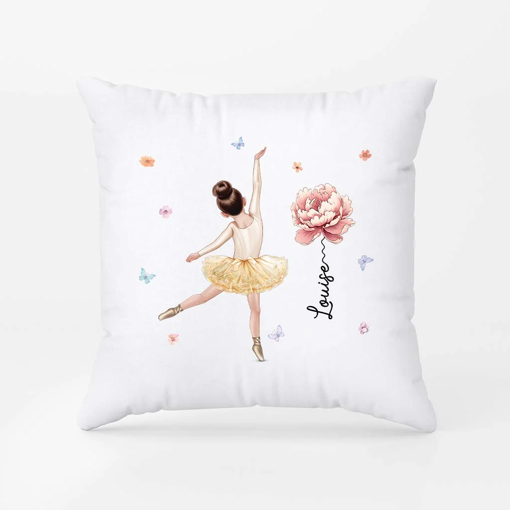 Coussin Personnalisé Enfant - La Ballerine Avec Fleur