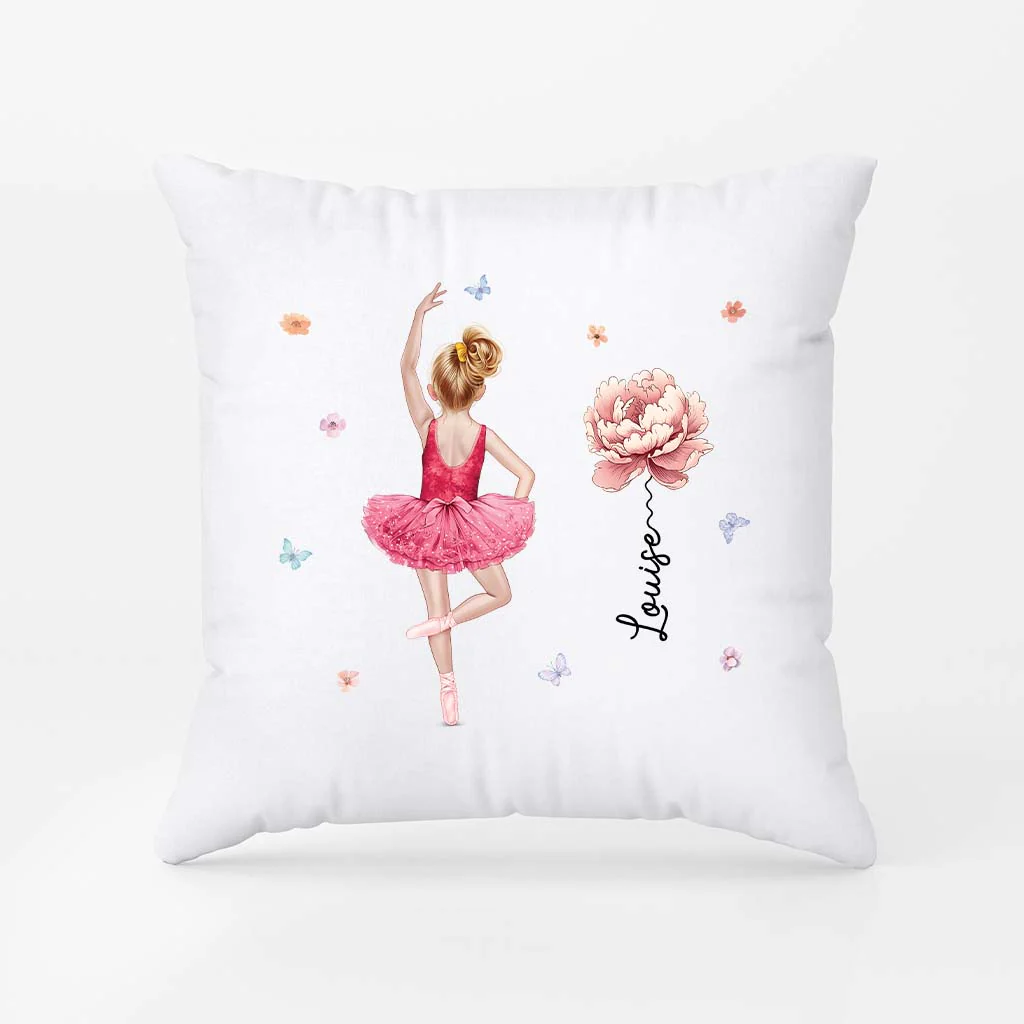 Coussin Personnalisé Enfant - La Ballerine Avec Fleur - Image 2