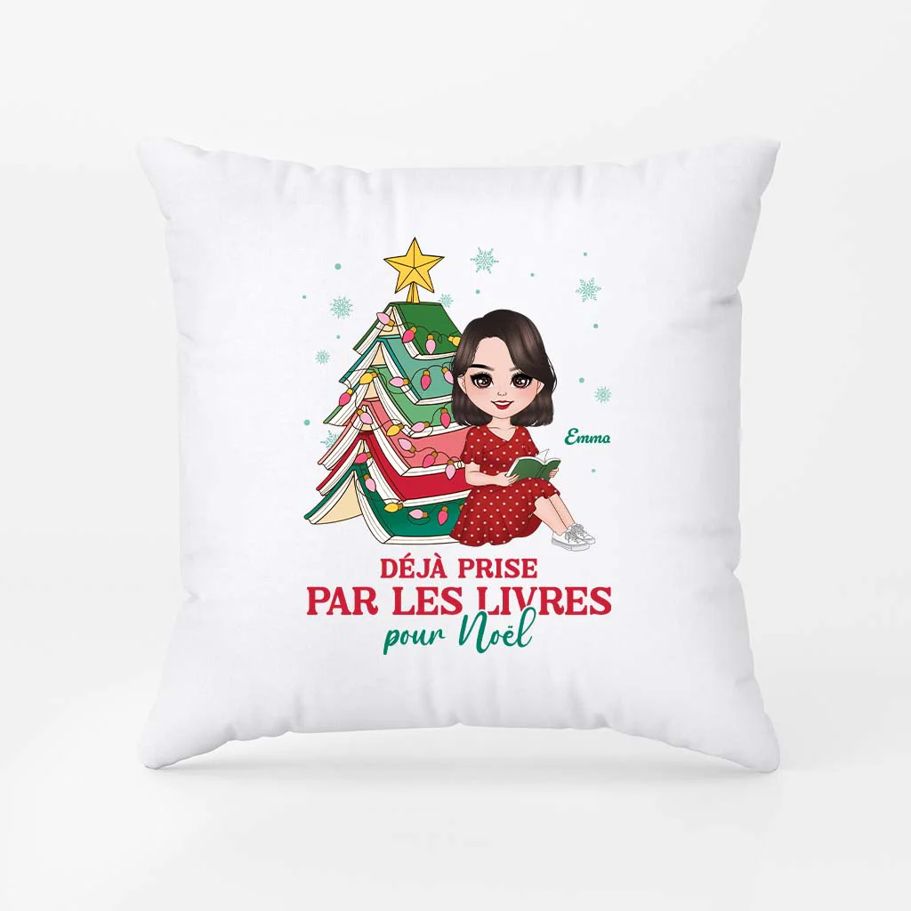Coussin Personnalisé Femme Amoureuse Des Livres - Déjà Prise Pour Noël