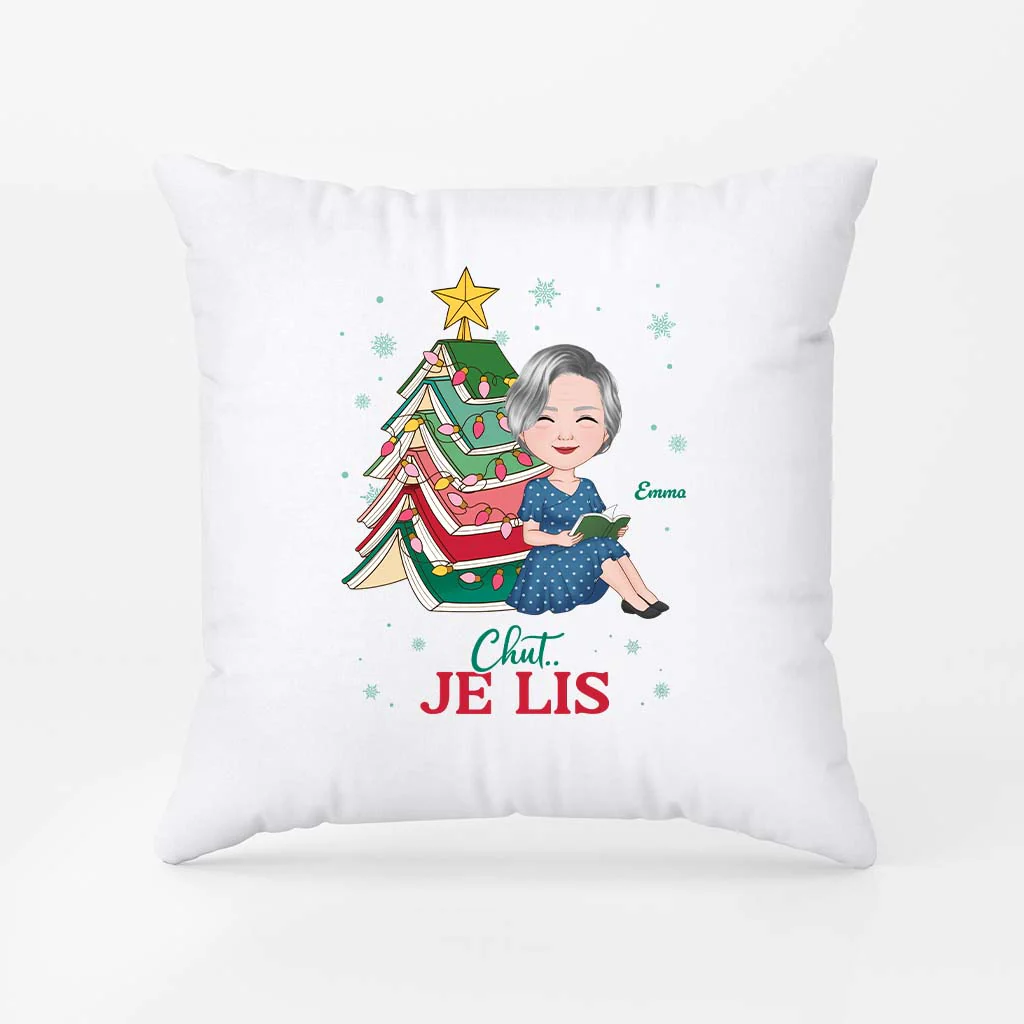 Coussin Personnalisé Femme Amoureuse Des Livres - Déjà Prise Pour Noël - Image 2