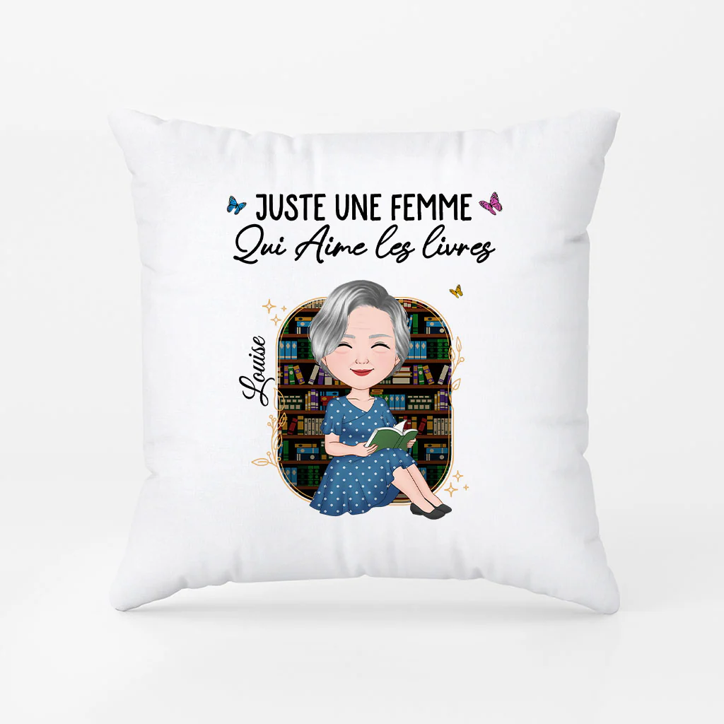 Coussin Personnalisé Femme - Juste Une Fille Qui Aime Les Livres - Image 2