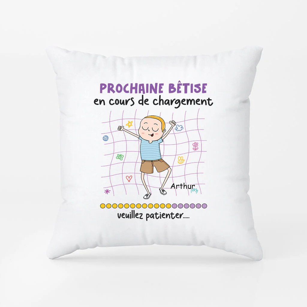 Coussin Personnalisé Anniversaire Humour - Prochaine Bêtise - Image 2