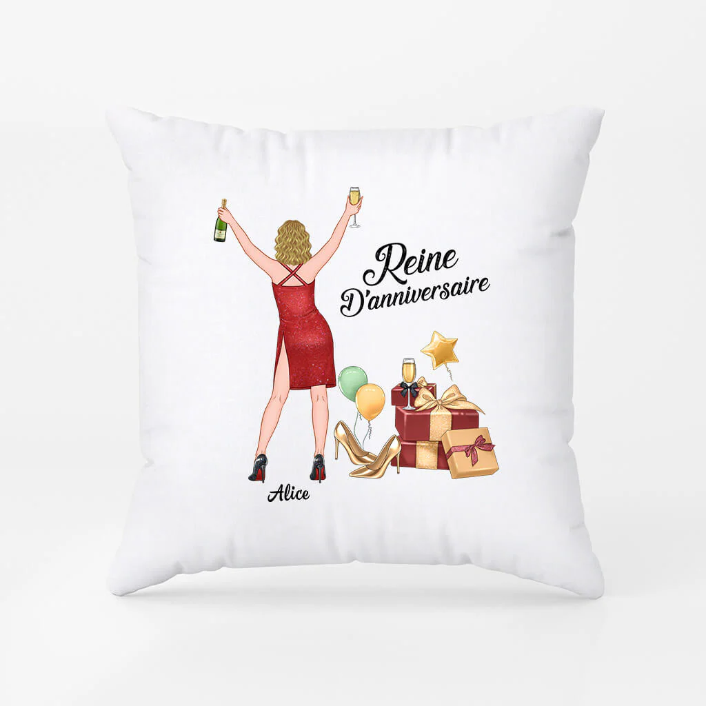 Coussin Personnalisé Anniversaire Femme - Reine D'anniversaire