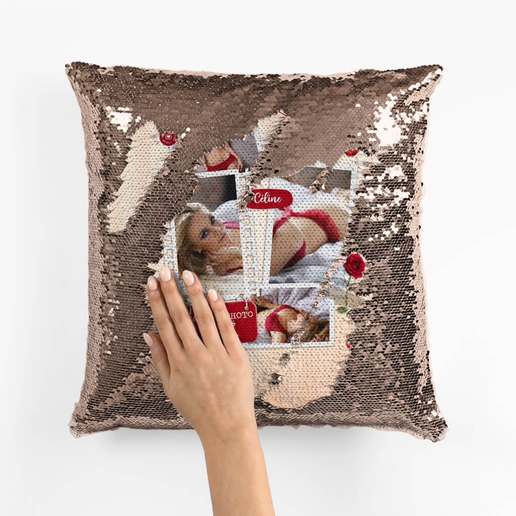Coussin Sequin L'Album Photo Préféré De [Votre Nom] Personnalisé - Image 2