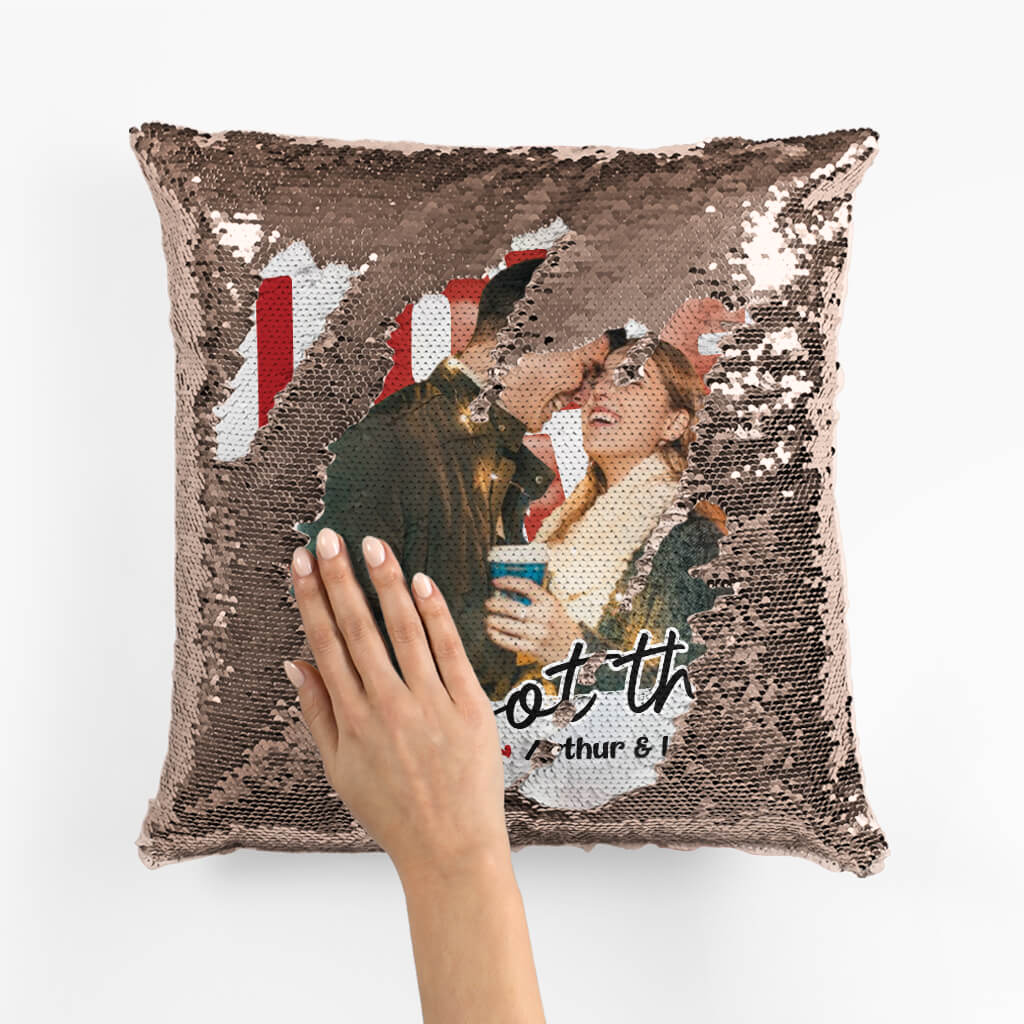 Coussin Sequin On Y Arrivera Personnalisé - Image 2