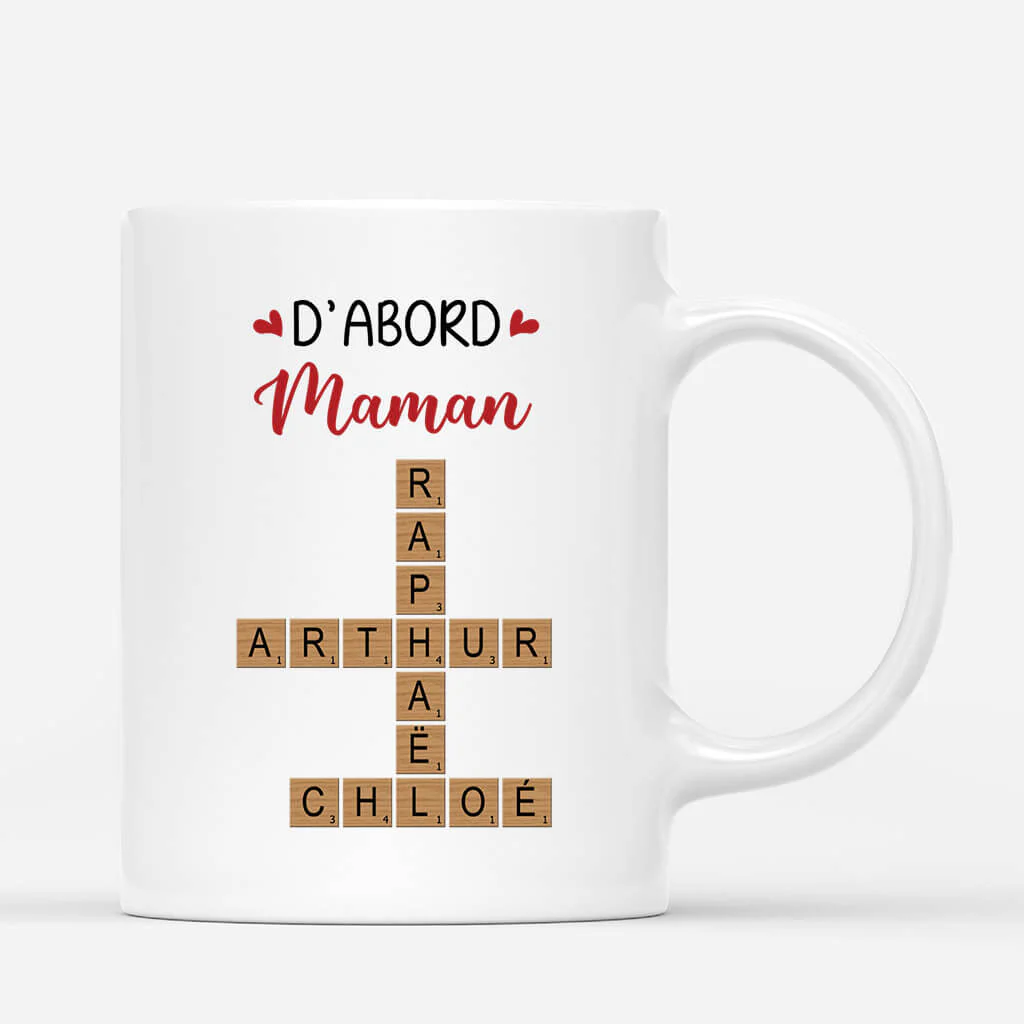 Tasse Personnalisée Mamie – D’abord Maman, Maintenant Mamie | Mots Croisés - Image 2