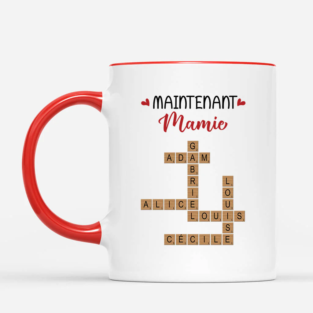 Tasse Personnalisée Mamie – D’abord Maman, Maintenant Mamie | Mots Croisés - Image 3