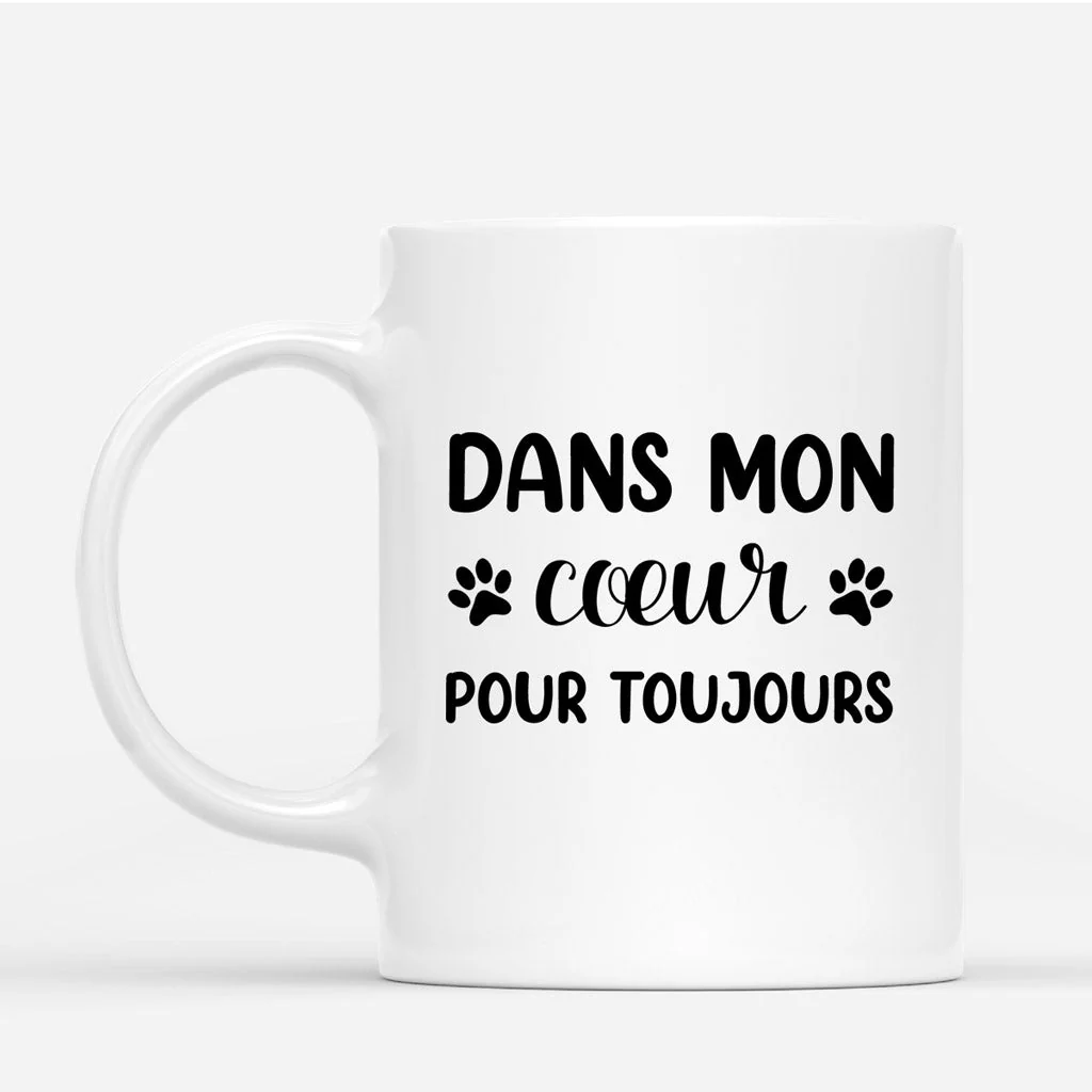 Mug personnalisé pour amoureux des animaux – Dans mon cœur pour toujours - Image 3