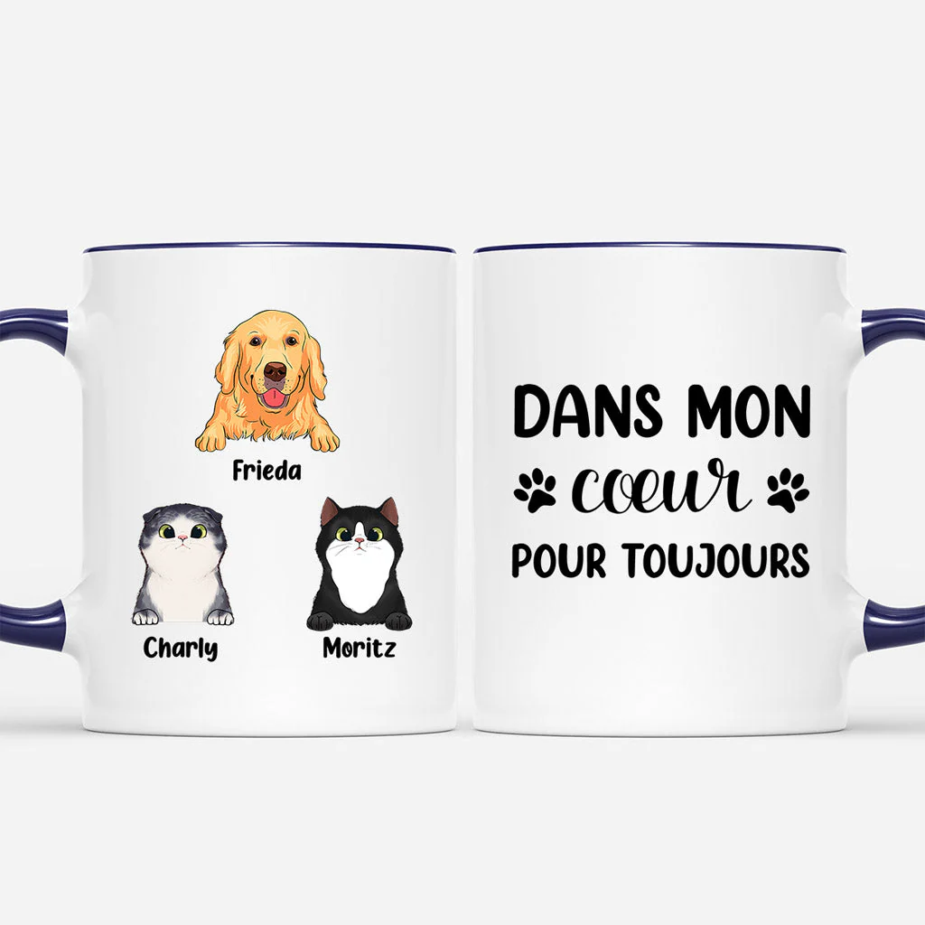 Mug personnalisé pour amoureux des animaux – Dans mon cœur pour toujours - Image 4