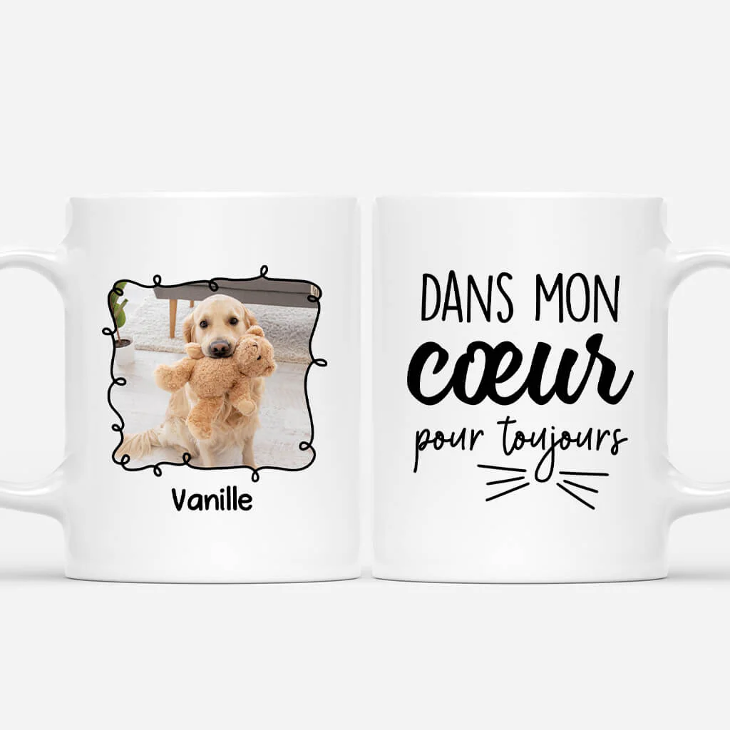 Mug personnalisé chien – Dans mon cœur pour toujours