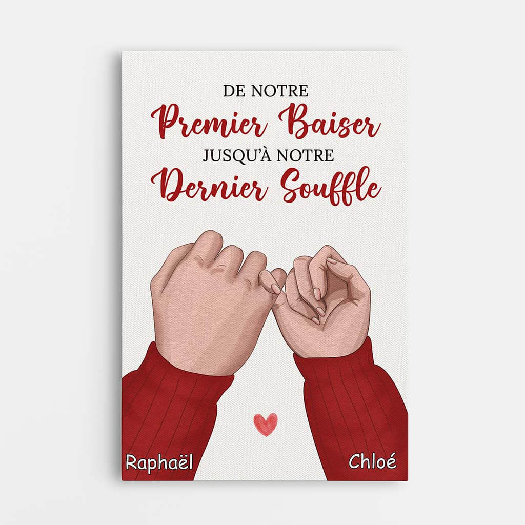 Toile Personnalisée Couple - De Notre Premier Baiser Jusqu’à Notre Dernier Souffle