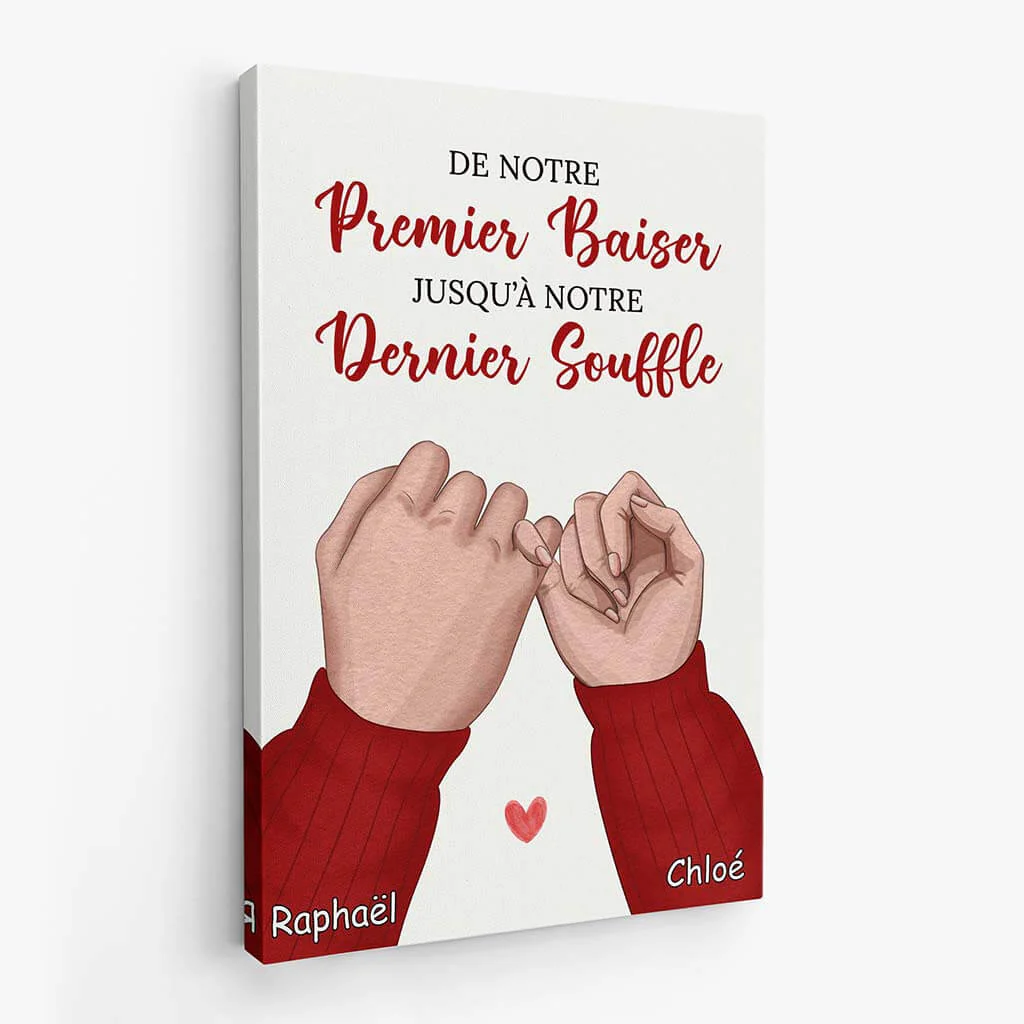 Toile Personnalisée Couple - De Notre Premier Baiser Jusqu’à Notre Dernier Souffle - Image 2