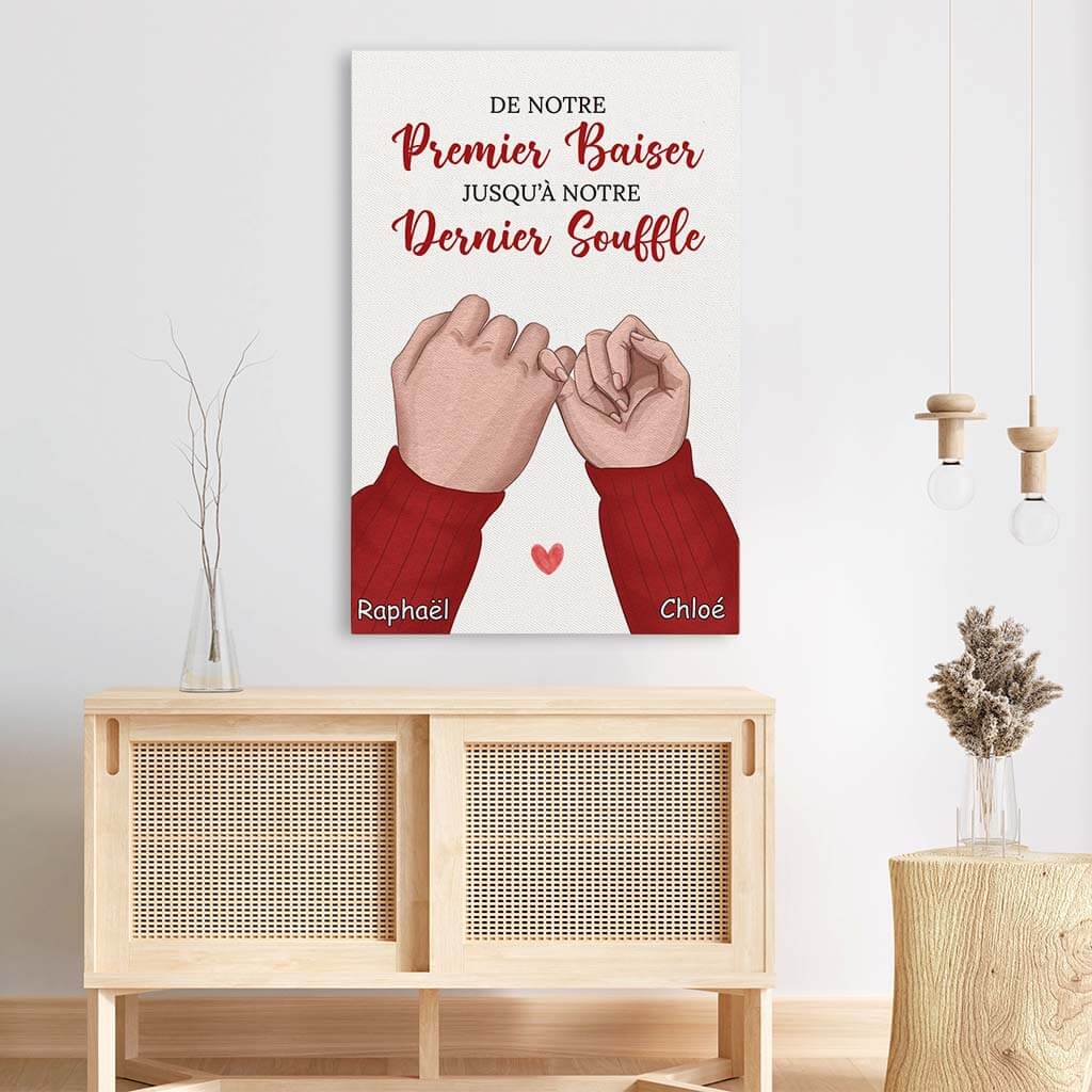 Toile Personnalisée Couple - De Notre Premier Baiser Jusqu’à Notre Dernier Souffle - Image 3