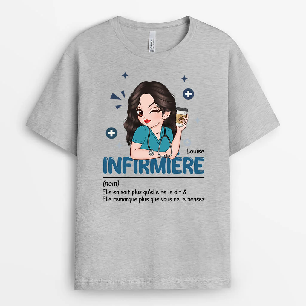 Définition d'Une Infirmière - Tee Shirt Personnalisé Femme - Image 2