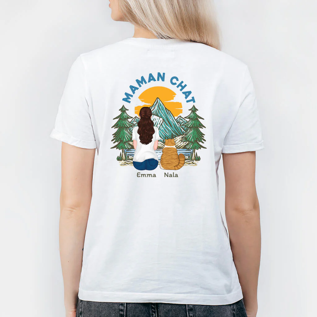 Tee Shirt Personnalisé - Maman De Chat Coloré - Image 2