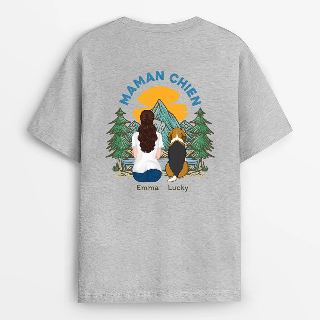 Tee Shirt Personnalisé - Derrière Du Papa Chien/Maman Chien Coloré