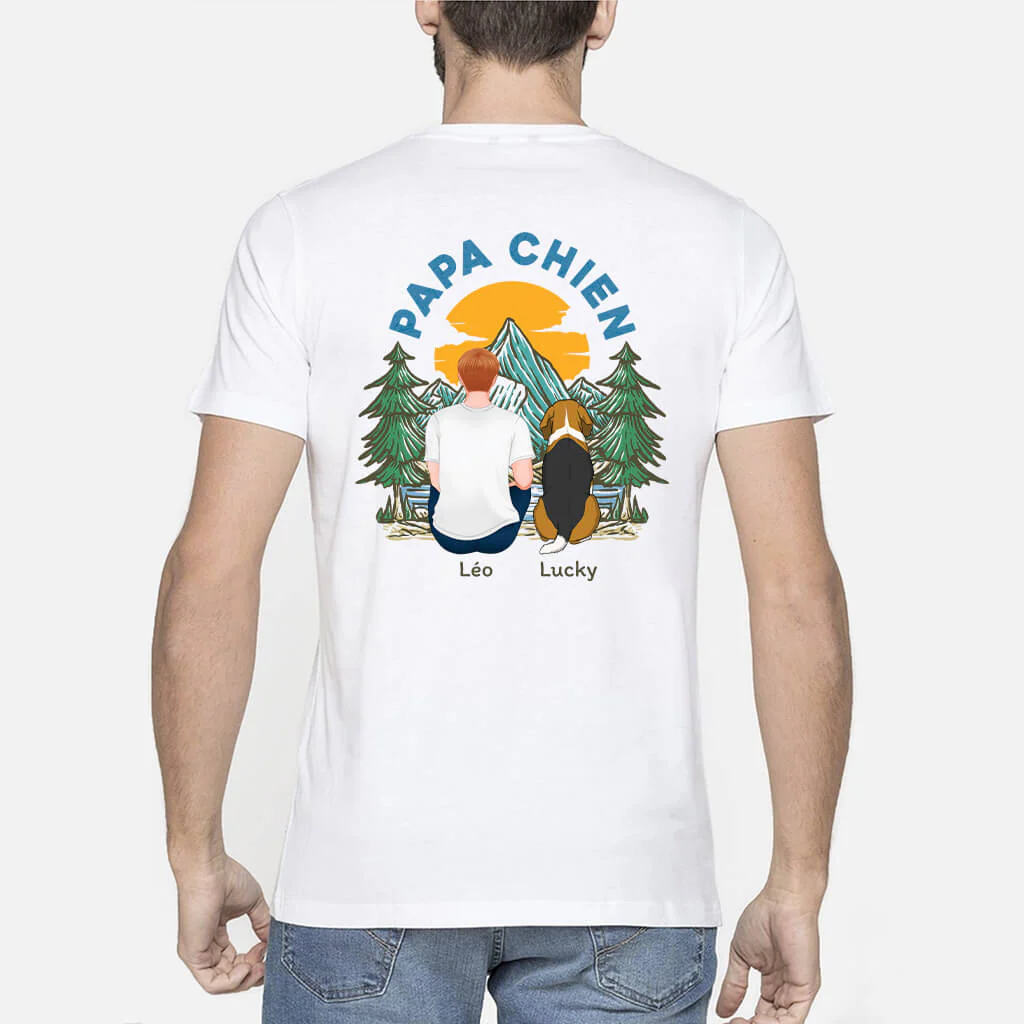 Tee Shirt Personnalisé - Derrière Du Papa Chien/Maman Chien Coloré - Image 2