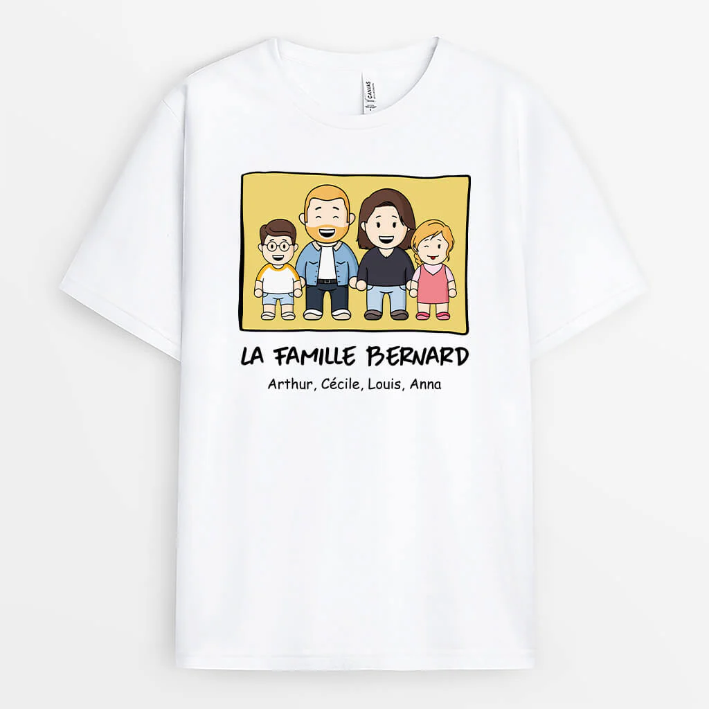 T Shirt Dessin de Famille Personnalisé