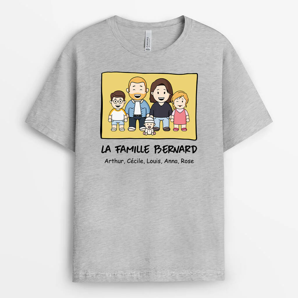 T Shirt Dessin de Famille Personnalisé - Image 2