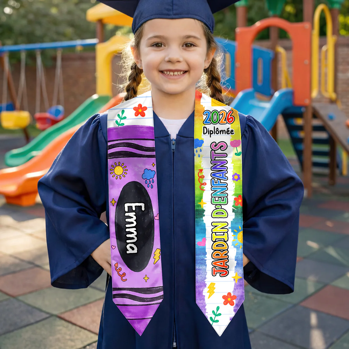 Écharpe Remise De Diplôme Personnalisée Maternelle - Cadeau Pour Enfant Diplômé - Image 2