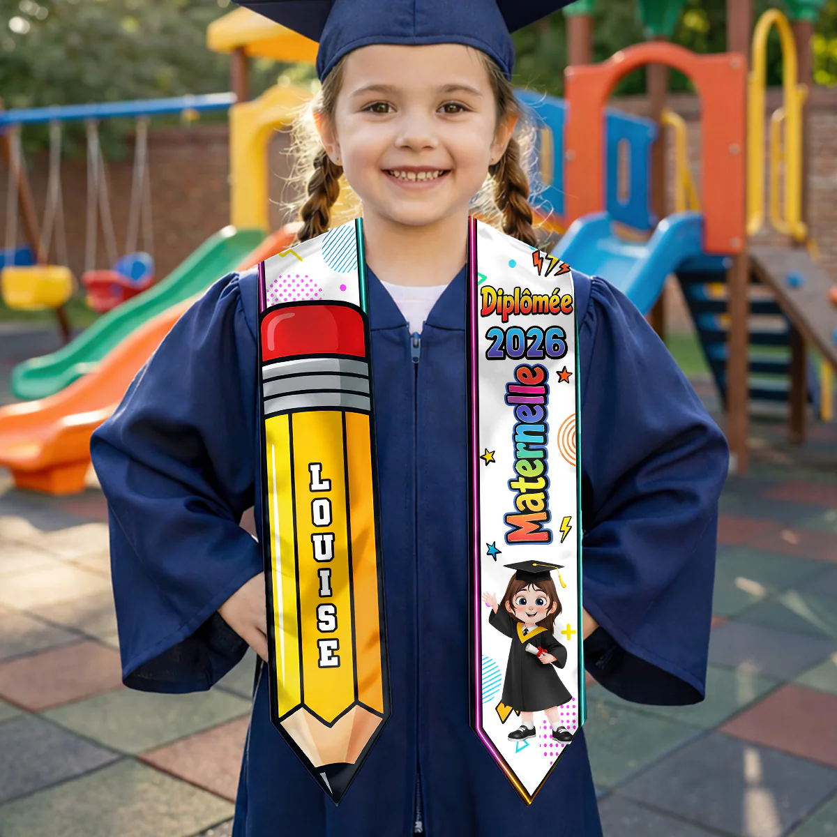 Écharpe Remise De Diplôme Personnalisée Pour Maternelle - Félicitation Mon Enfant - Image 2