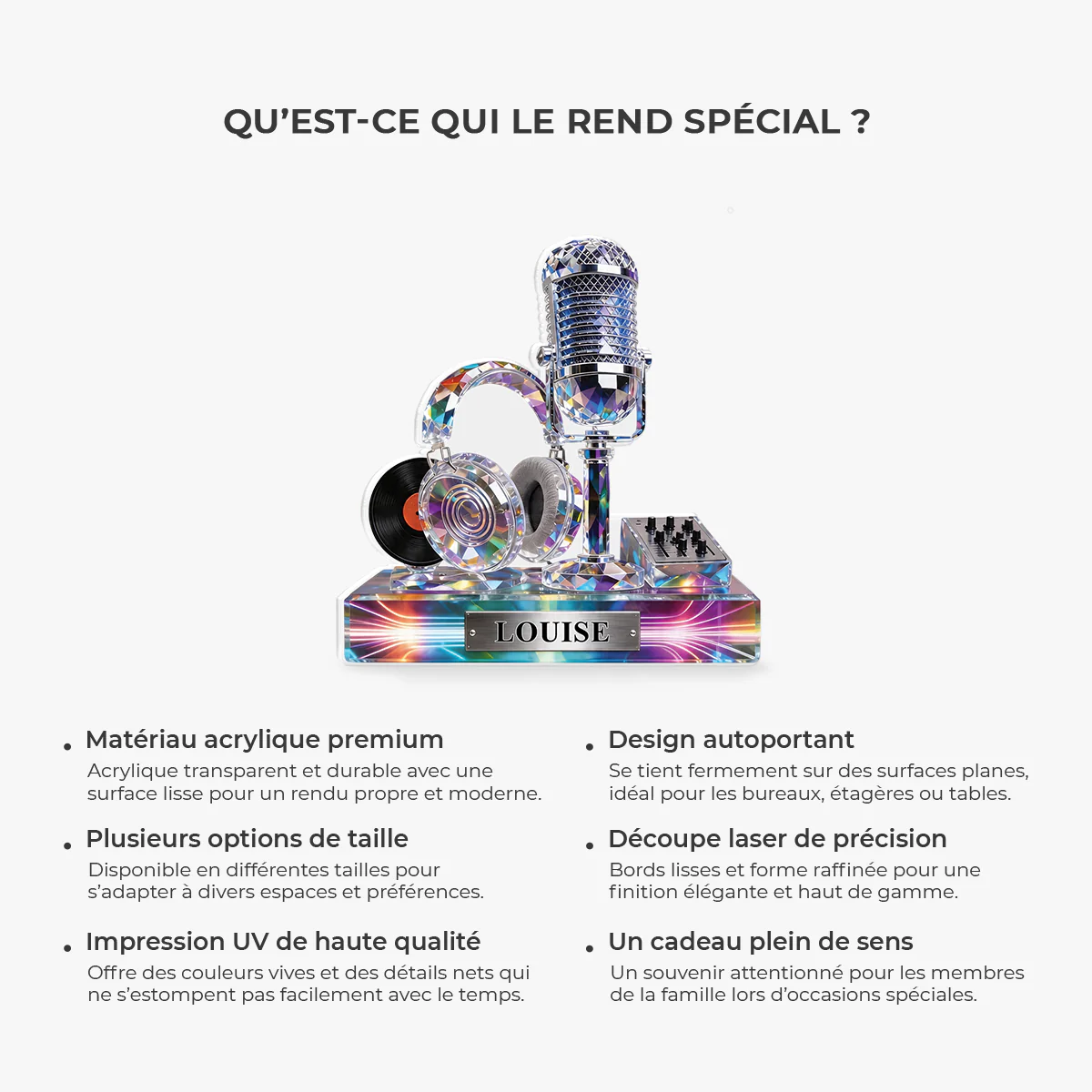 [Effet d'impression 3D] Bloc Acrylique Personnalisé | Cadeau Pour Fan De Musique - Image 5