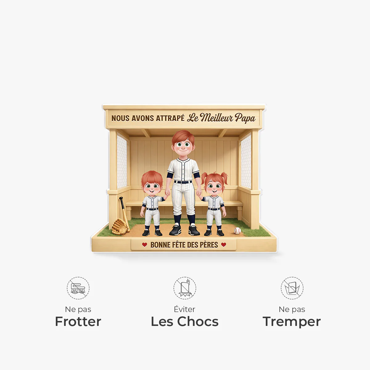 [Effet d'impression 3D] Bloc Acrylique Personnalisé Forme Découpée - Cadeau Bonne Fête Maman Papa - Image 4