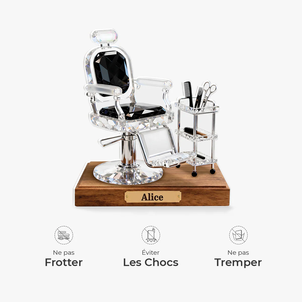 [Effet d'impression 3D] Bloc Acrylique Personnalisé Forme Découpée Femme - Cadeau Pour Coiffeuse - Image 4