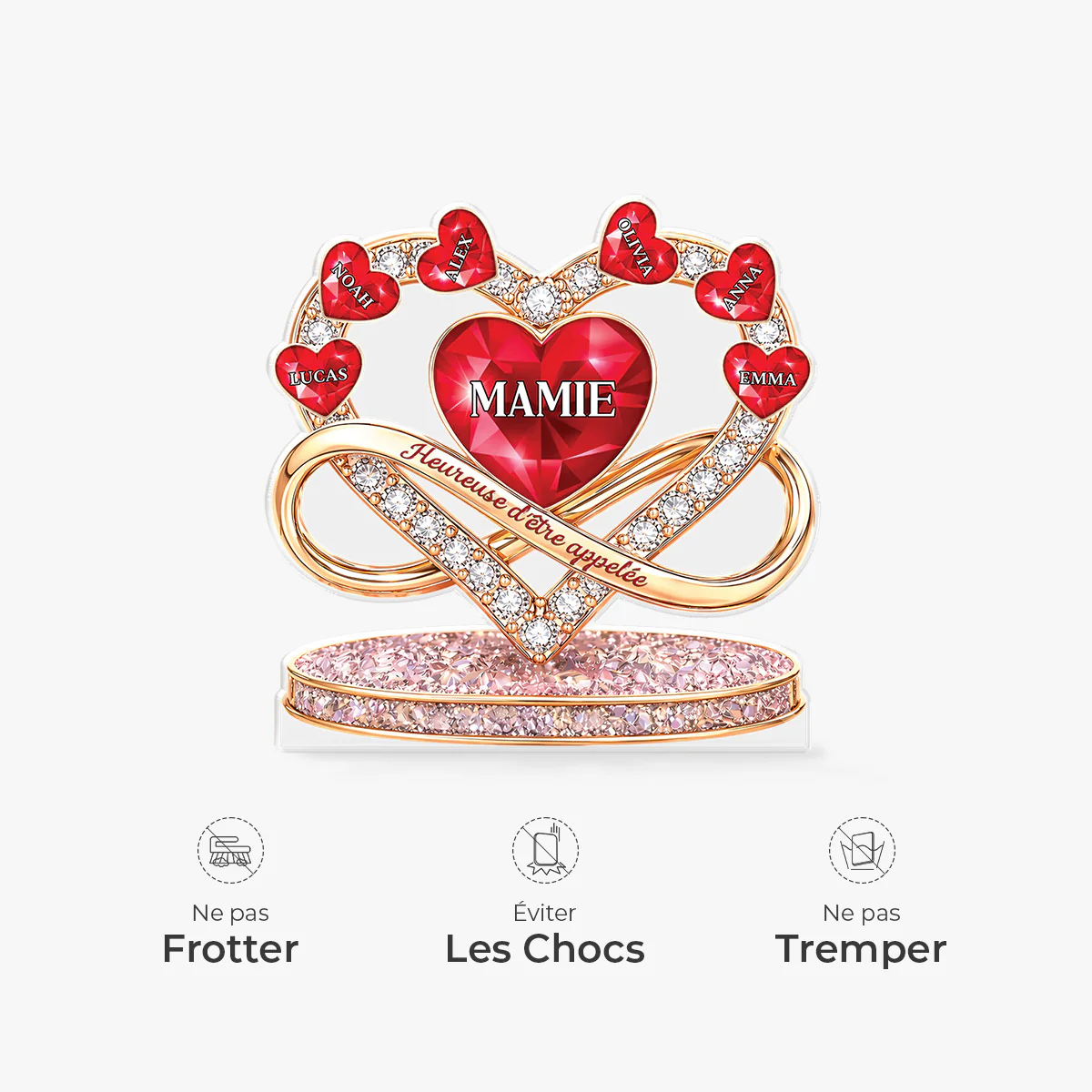 [Effet d'impression 3D] Bloc Acrylique Personnalisé Forme Découpée - Être Appelée Maman Mamie - Image 4