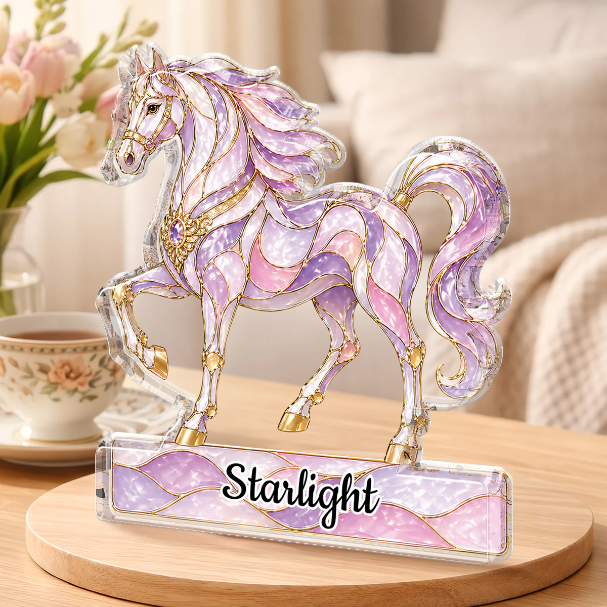 [Effet d'impression 3D] Bloc Acrylique Personnalisé Forme Découpée - Mon Joli Cheval - Image 2