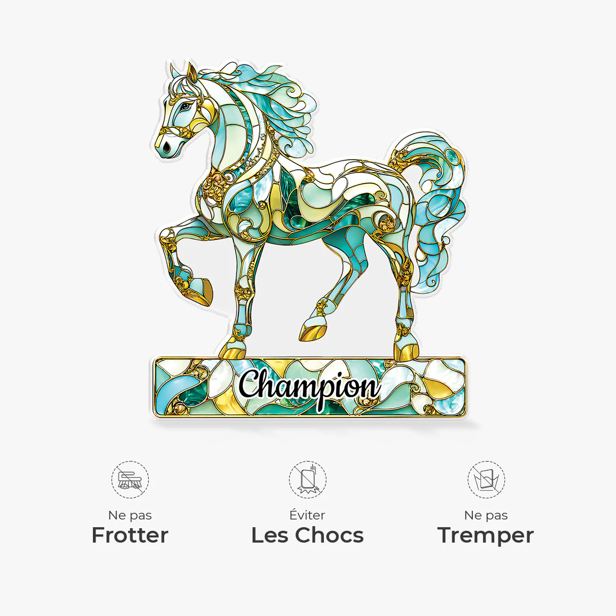 [Effet d'impression 3D] Bloc Acrylique Personnalisé Forme Découpée - Mon Joli Cheval - Image 4