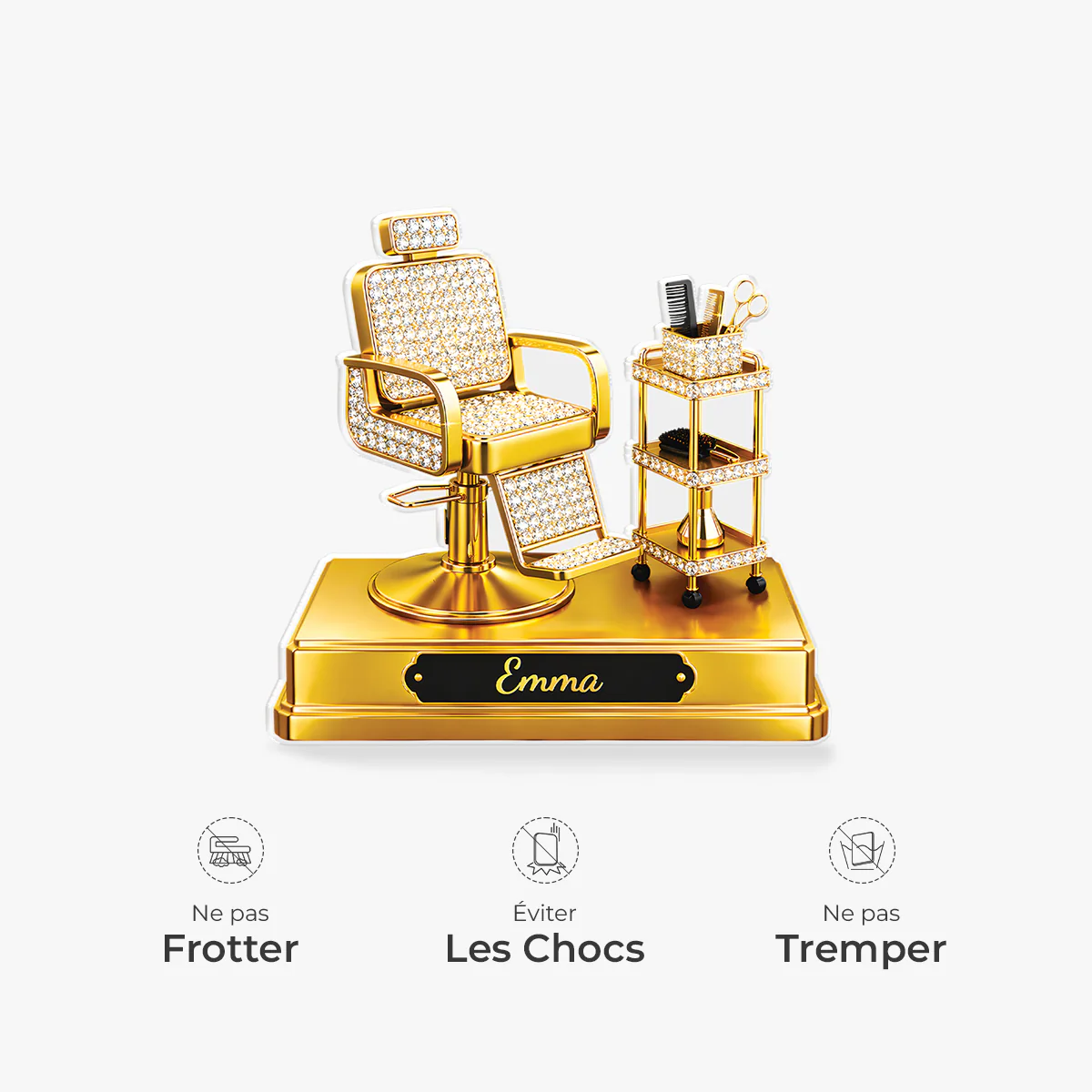 [Effet d'impression 3D] Bloc Acrylique Personnalisé Forme Originale - Cadeau Pour Coiffeuse Et Coiffeur - Image 4
