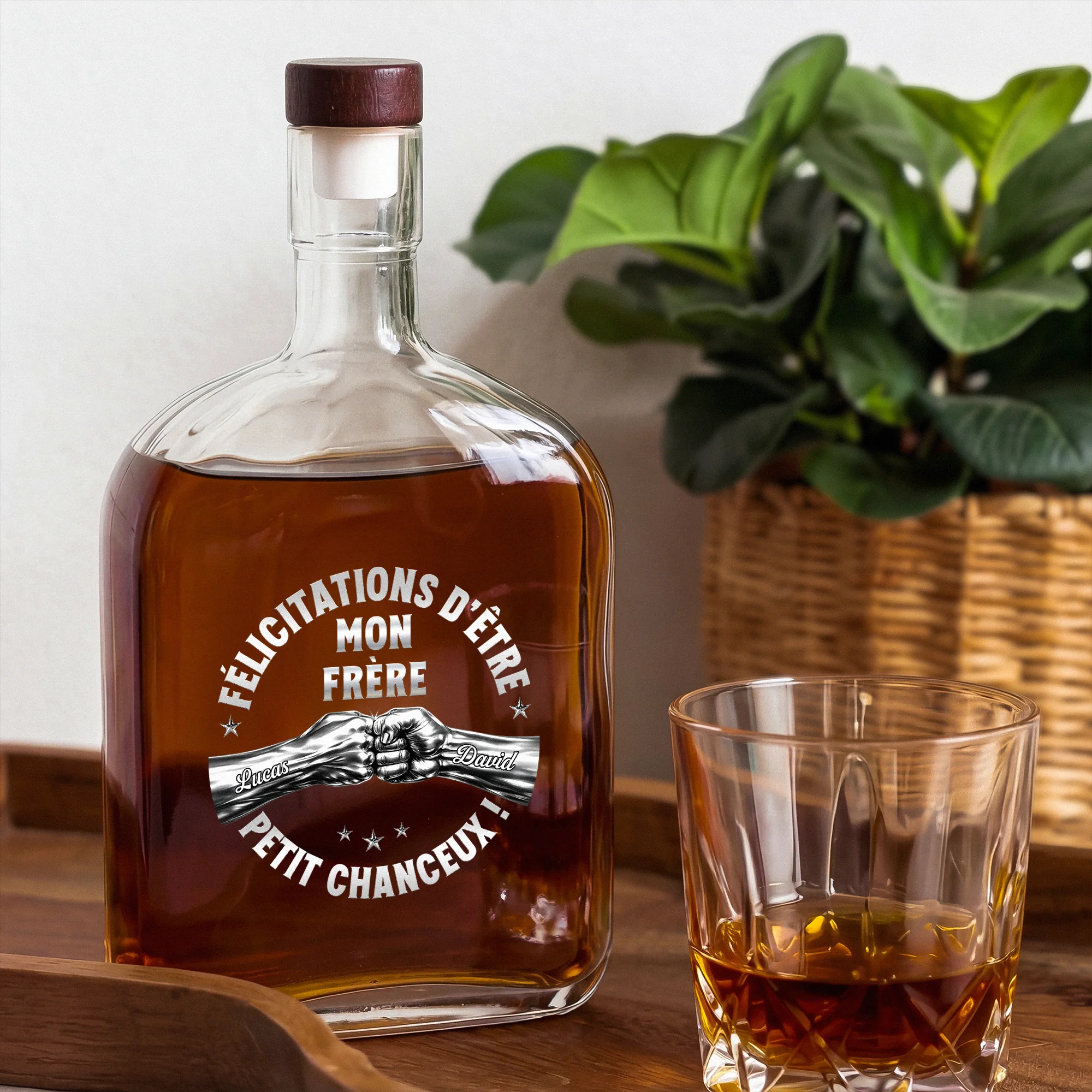 [Effet d'impression 3D] Bouteille Whisky Personnalisable | Être Mon Frère - Image 2