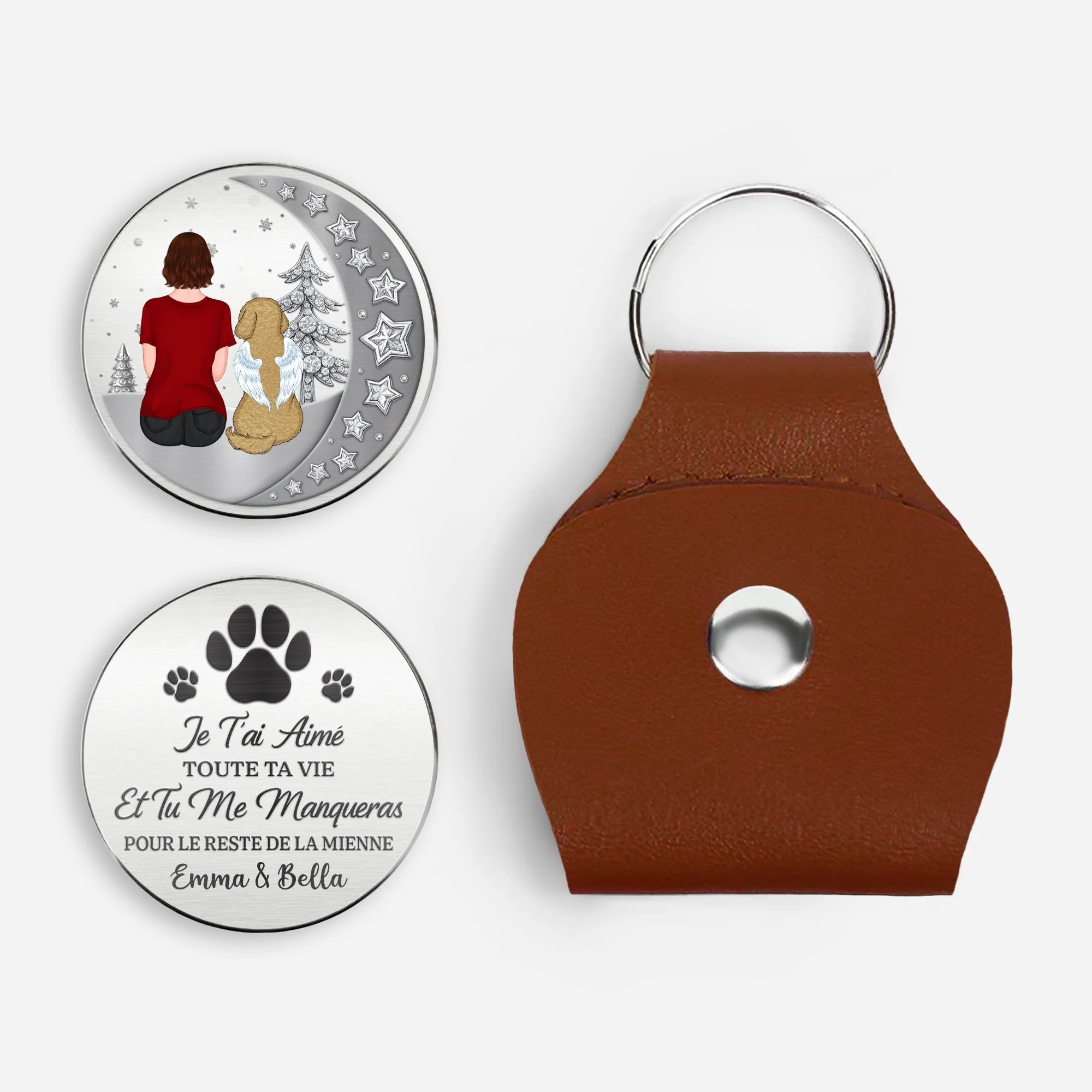 [Effet d'impression 3D] Câlin De Poche Personnalisé Commémoratif Pour Chien - Je T’ai Aimé Toute Ta Vie