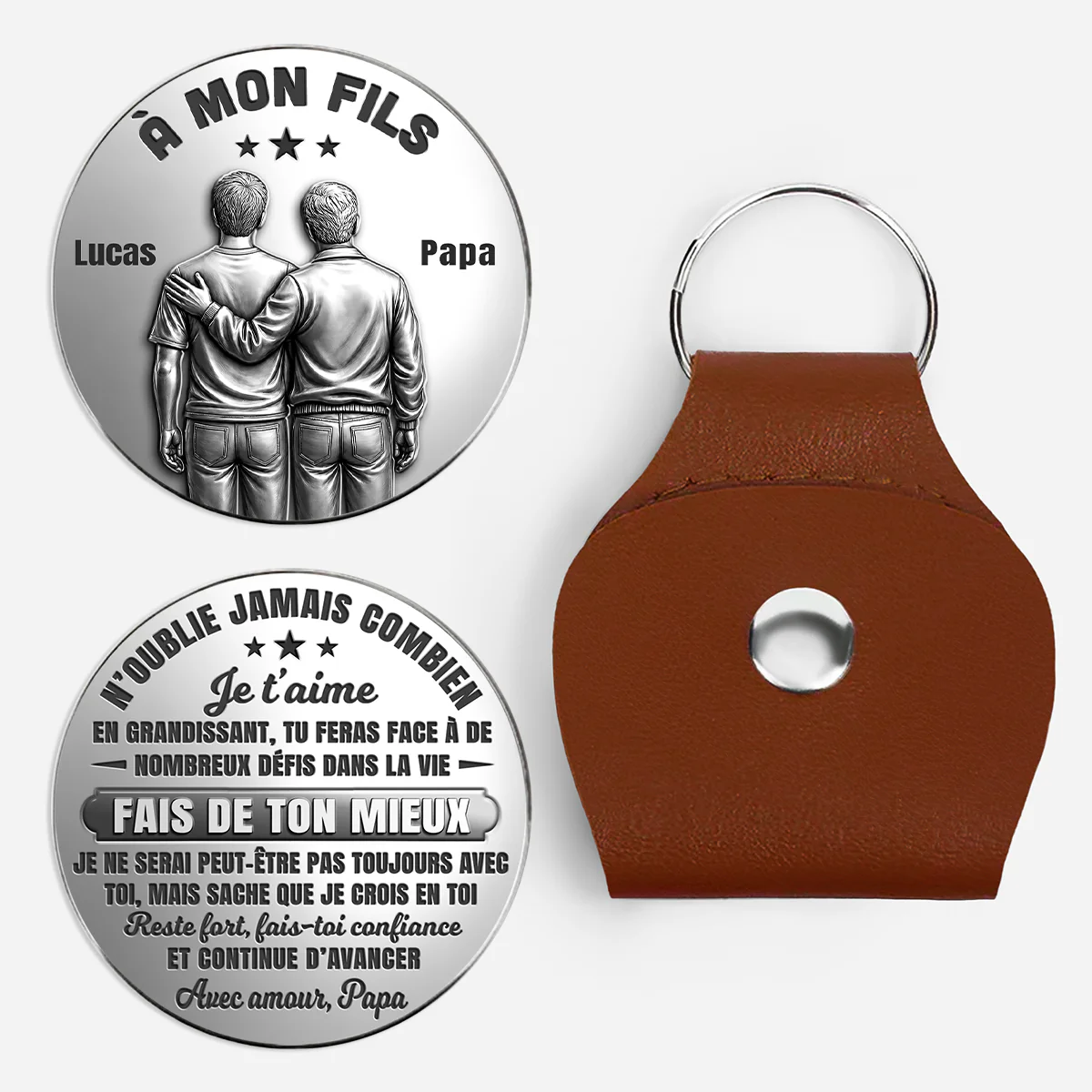 [Effet d'Impression 3D] Câlin De Poche Personnalisé - Je Crois En Mon Fils/Fille/Petit-fils/Petite-fille