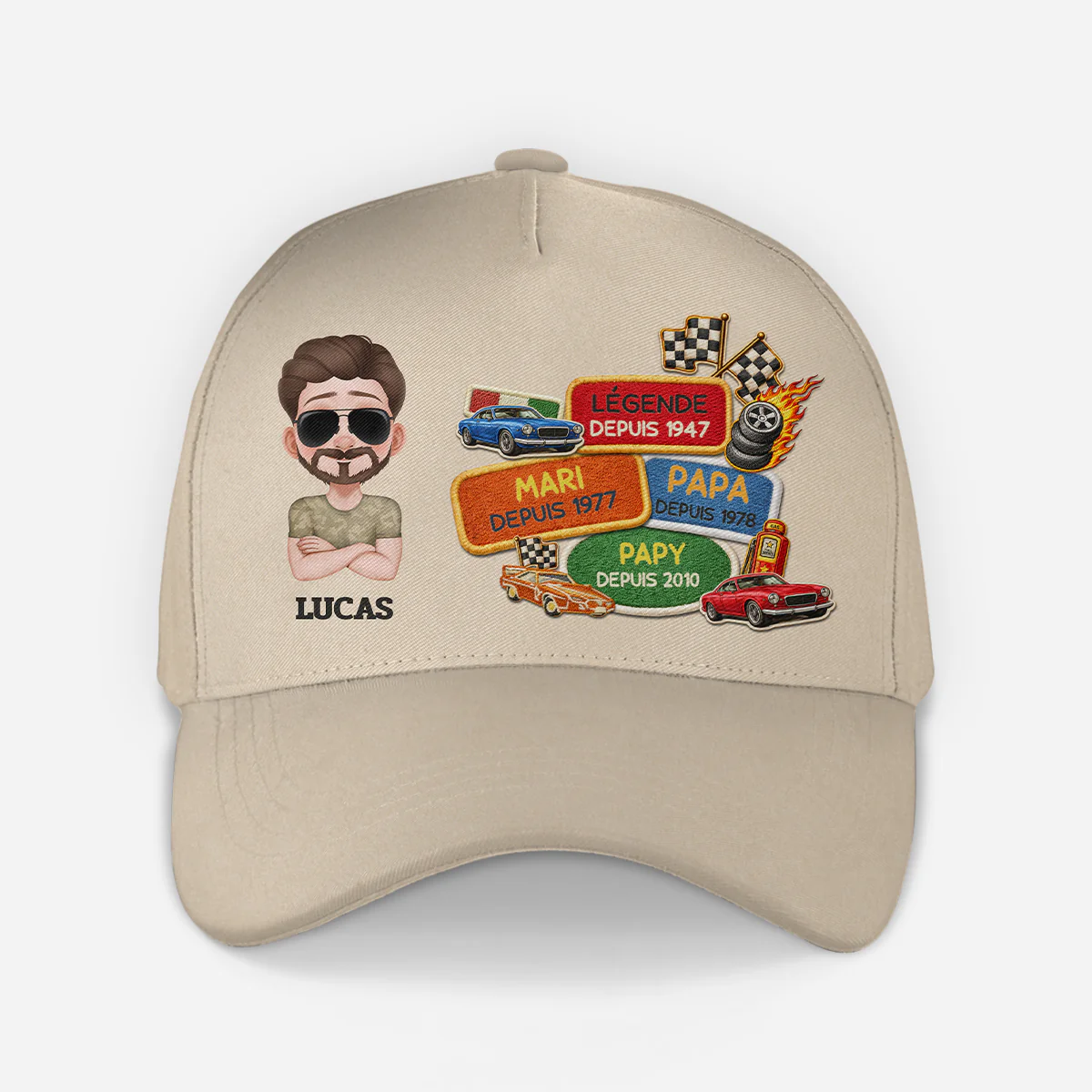 [Effet d'impression 3D] Casquettes Personnalisées | Mari Papa Papy Depuis