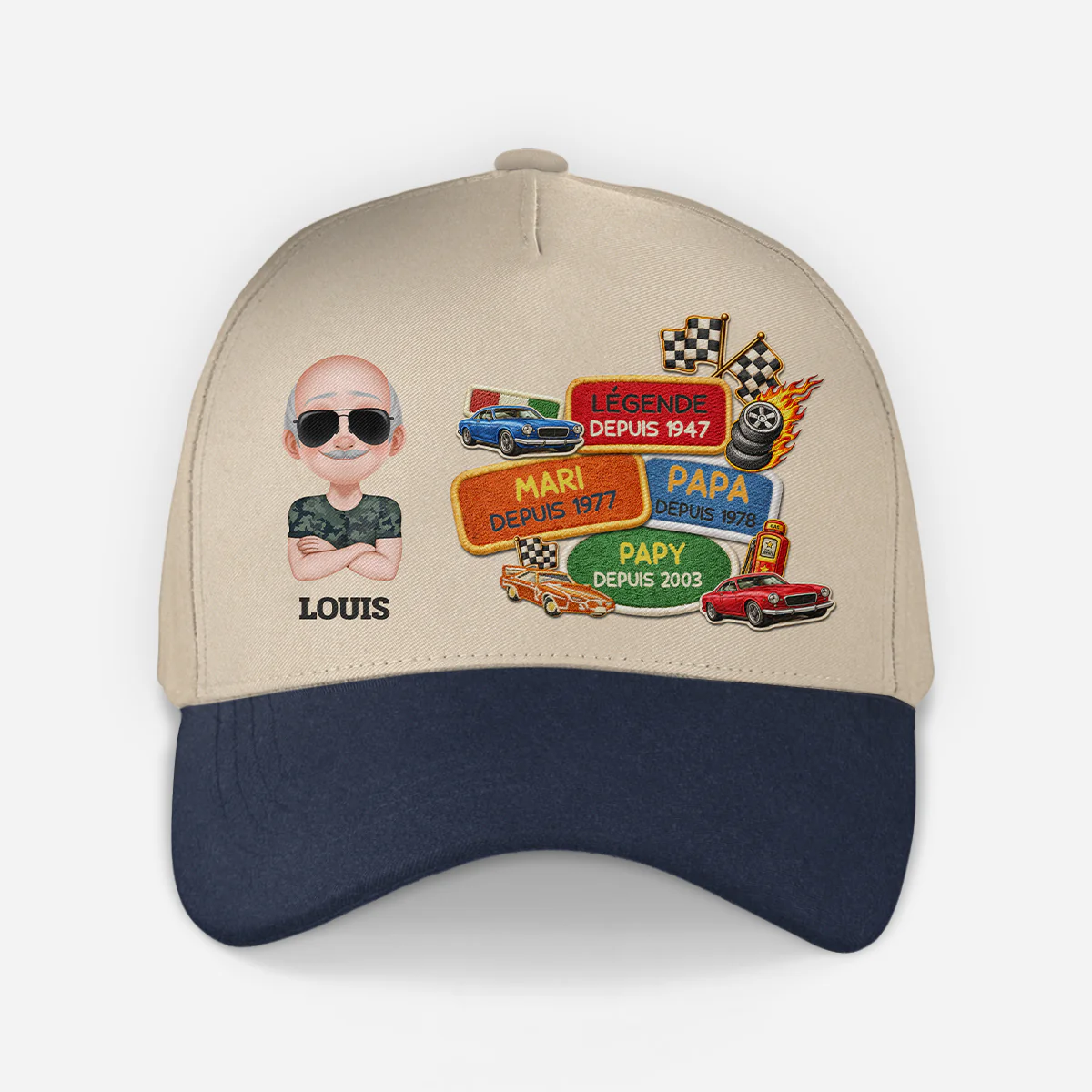 [Effet d'impression 3D] Casquettes Personnalisées | Mari Papa Papy Depuis - Image 2